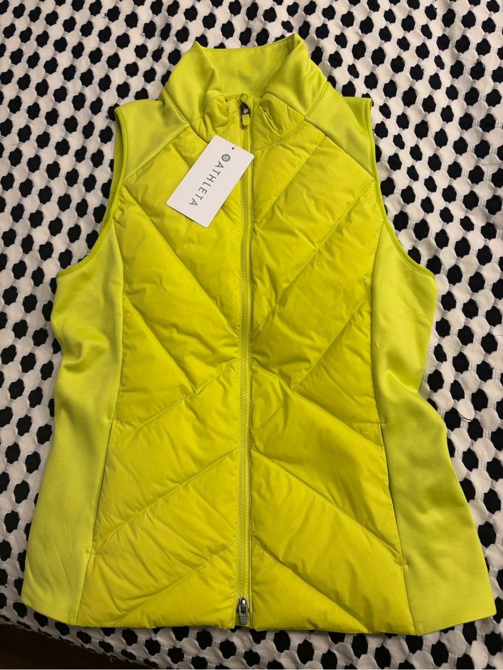 Athleta Neon Yellow Quilted Performance Vest